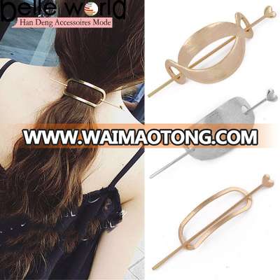 Fashion Silver Gold Metallic Ponytail Holder Hair Stick Cover Cuff Clip Pin Accessory